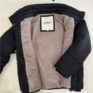 Harper Black Puffer Jacket with soft lining - Size Small